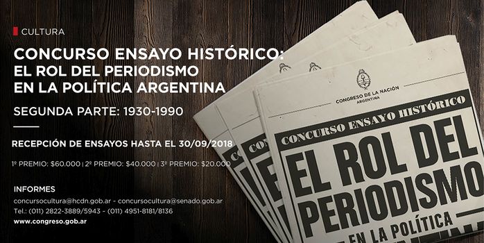 Concurso de ensayo «El rol del periodismo en la política argentina 1930-1990»