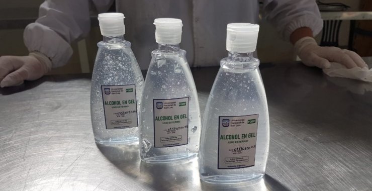 Realizaron una prueba de elaboración de alcohol en gel en Villa Mercedes