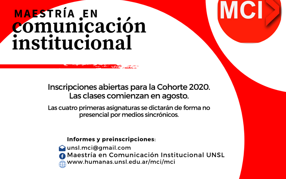 Abren las inscripciones a la Maestría en Comunicación Institucional