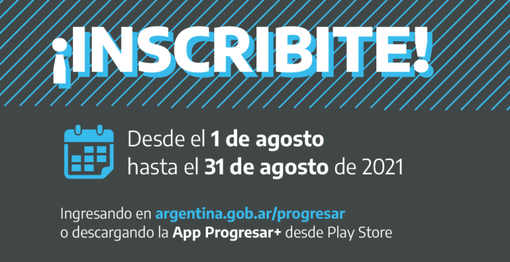 Progresar reabre su inscripción hasta el 31 de agosto