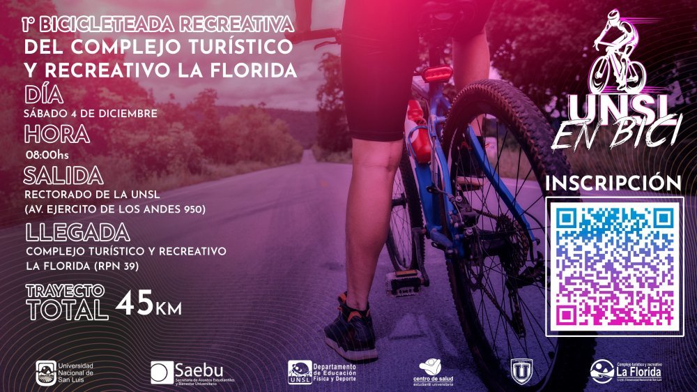 «UNSL en Bici»: Organizan la primera bicicleteada recreativa