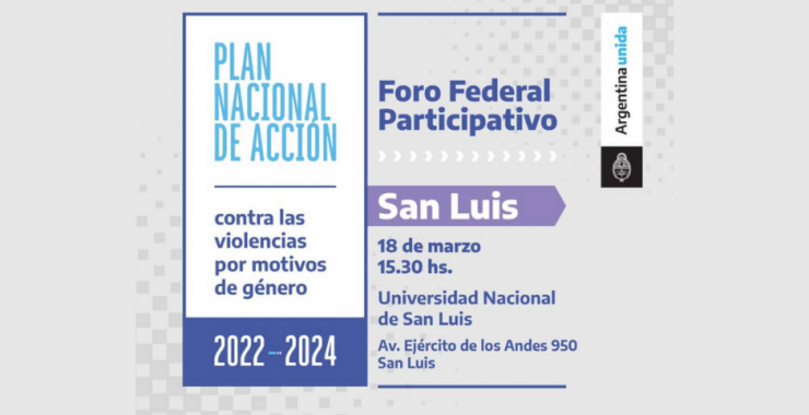 Realizarán el Foro Federal Participativo en San Luis